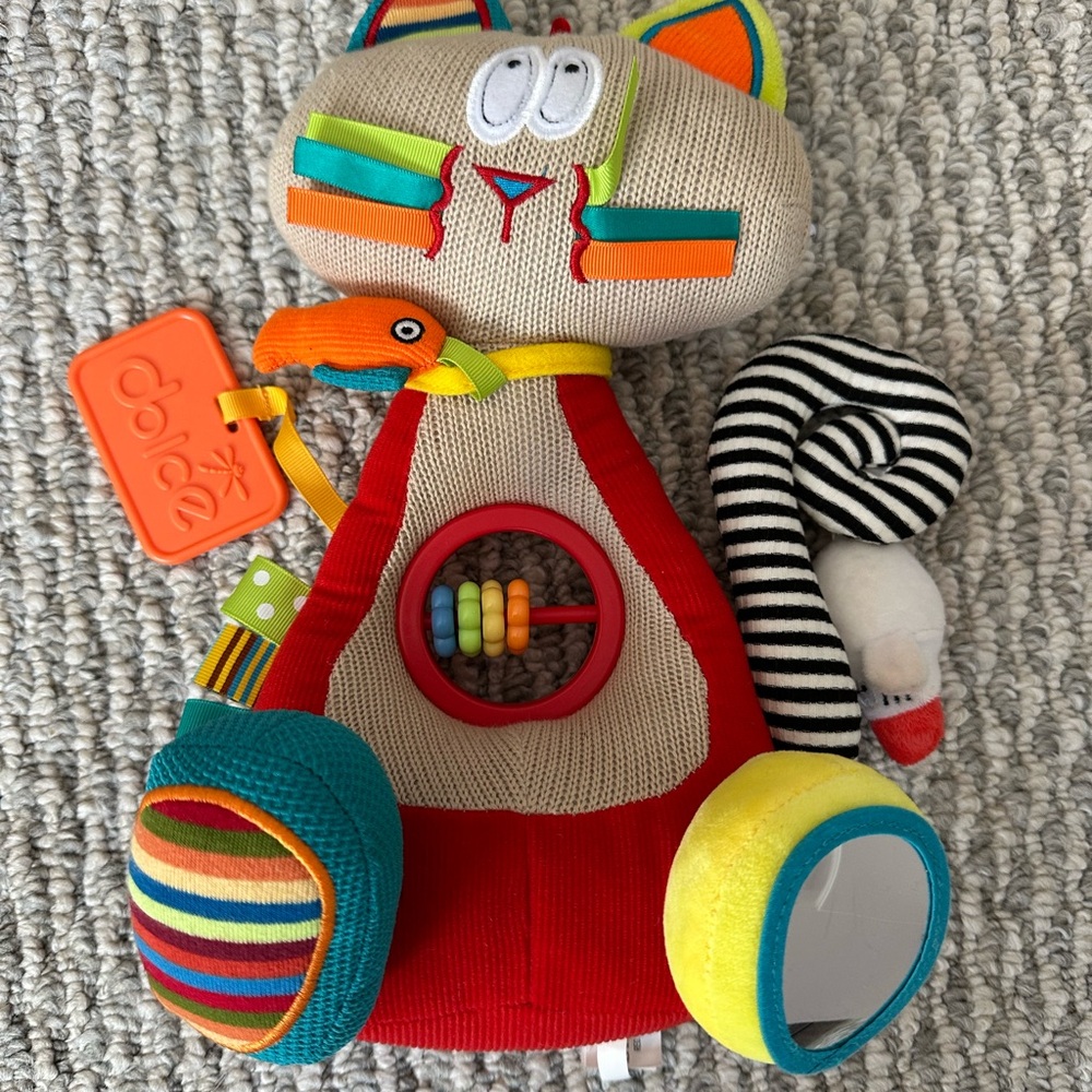 Dolce Brand Colorful Plush Siamese Cat Baby Toy